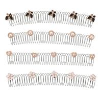 Mikikit Lot de 4 Peignes Invisibles en Métal de U pour Fixation des Mèches Rebelles Accessoires de Coiffure Polyvalents Adaptés Cheveux Ondulés et Chignons Finition Discrète et