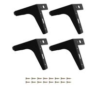 Mikikit Lot de 4 Pieds de Meubles Triangulaires en Métal 10 CM Hauteur Finition Noir Mat Vis de Montage Pieds de Rechange Robustes pour Canapé Table Commode et Bibliothèque Support