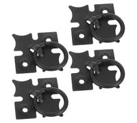 Mikikit Lot de 4 Poignées à Anneaux Antiques en Fer Motif Trèfle à Quatre Feuilles, Boutons Ronds Bronze Vintage pour Tiroirs et Placards, Montage 1 Trou, Style Rétro Rustique,