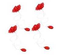 Mikikit Lot de 4 Roses Rouges Jaillissantes Gicleurs d'eau pour Farce du Poisson D'avril et Halloween, Jouets Amusants Réutilisables pour Garçon et Filles et Adultes, Accessoires