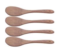 Mikikit Lot de 4 Spatules en Bois de Poulet Résistantes à la Chaleur Spatules Plates Polyvalentes pour Wok Cuillères à Riz et Ustensiles Cuisine en Bois Naturel