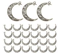 Mikikit Lot de 40 Breloques Lune Creuses en Alliage Couleur Bronze Ancien Pendentifs Croissant de Lune pour Création Bijoux DIY pour Boucles D’Oreilles Colliers et Bracelets Artisanaux