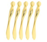 Mikikit Lot de 5 Applicateurs en Alliage de Zinc pour Crème Contour des Yeux Sticks de Massage Roll-On Dorés Spatules Précises pour Soin et Application Propre Format Mini Portable pour