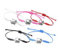 Mikikit Lot de 5 Bracelets de Cheerleading en Fil Ciré, Résistants à l'usure, Taille Unique, Accessoire de Sport pour Femmes et Supporters, Bracelet Délicat et Joyeux pour Fans et Pom-Pom