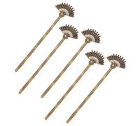 Mikikit Lot de 5 Épingles à Cheveux Vintage en Alliage Éventail Rétro 158X42 MM Couleur Bronze Accessoires Coiffure pour Femmes et Jeunes Filles Style Antique Chinois Décoration