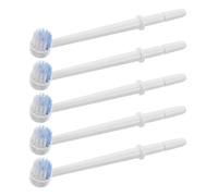 Mikikit Lot de 5 Têtes de Brosse à Dents Rondes Interchangeables pour Irrigateur Buccal, Embouts en Plastique Souple Compatibles, Recharges pour Soins Interdentaire à Domicile et Voyage