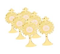 Mikikit Lot de 6 Broches Religieuses Croix Dorée, Épinglettes Catholiques pour Première Communion, Accessoires Légers et Solides, Présents pour Fêtes Chrétiennes et Célébrations