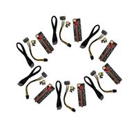 Mikikit Lot De 6 Cartes Pci-e 1x vers 16x Pcie Riser Voyant LED pour Installation Minière Accessoire Informatique Facile À Installer