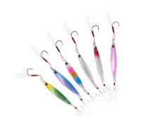 Mikikit Lot de 6 Leurres Métalliques Durs à Double Hameçon 21 G Couleurs Variées Appâts Réalistes pour Pêche en Eau Douce Mer