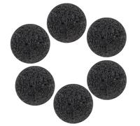 Mikikit Lot de 6 Pierres de Diffusion en Lave Volcanique Noire 5 CM - Diffuseur d'Huiles Essentielles pour Sauna Vapeur, Aromathérapie Naturelle, Accessoires Sauna Spa pour Relaxation et