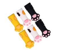 Mikikit Lot de 6 Protège-ciseaux en Silicone Forme Patte de Chat, Housse de Protection Anti-chute Blanche, Noire et Jaune, Bouchons Sécurité pour Outils de Manucure et Pédicure,