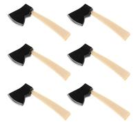 Mikikit Lot de 6 Set de Mini Haches de Jardin en Bois et Métal, Accessoires Miniatures pour Maison de Poupée, Outils de Jardinage Miniatures pour Décoration et Jeux D’Halloween, Taille
