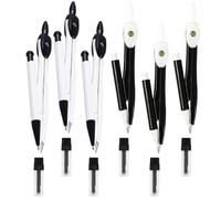 Mikikit Lot de 6 sets de Compas de Dessin en Métal Pointe Dure Outil de Dessin au Compas pour Étudiants Réglable et Portable Technique et Géométrie en Classe ou Bureau Couleur Aléatoire