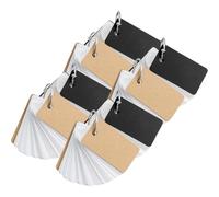 Mikikit Lot de 8 Cartes Mémoire Vierges Épaisses Anneaux de Reliure Format Portable Papier Kraft et Noir Carnets de Notes pour Étudiants Fournitures Scolaires pour Apprentissage et