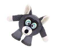 Mikikit Mâcher en Peluche pour Chien Résistant à l'usure, Sonore pour Chiot, Accessoire de Jeu D'intérieur, Gris Loup, 1 Pièce, Fournitures pour Chiens, Stimulation et Hygiène Dentaire
