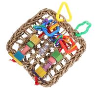 Mikikit Mâcher pour Oiseaux Format Hamac Suspendu Herbe de Mer Tressée Accessoire Sécurisé pour Cage de Perroquets et Perruches