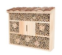 Mikikit Maison de Jardin Toit Incliné Style Cabane en Bois Beige Abri pour Attirer Les Insectes Le Jardin pour Abeilles et Bêtes à Bon Dieu