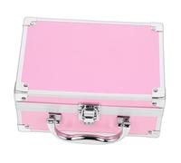 Mikikit Mallette Cosmétique en Alliage D'aluminium Rose Petit Format Organiseur de Maquillage Portable Trousse de Rangement pour Produits Ongulaires Poignée pour Voyage Professionnel