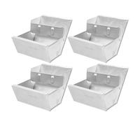 Mikikit Mangeoires Métalliques Lot de 4 12 CM Distributeur Nourriture pour Lapins Usage Agricole Gestion Alimentation Quotidienne Élevage Intérieur Extérieur