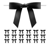 Mikikit Marqueurs de Verre à Vin Décoratifs Nœud Noir 30 Pièces en Polyester Identification Boisson pour Mariage Fête et Cocktail DIY