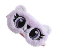 Mikikit Masque Yeux En Peluche Adorable Léger Violet Clair Bandeau Élastique Confortable Pour Dormir, Sieste, Voyage à La Maison, Train Et Voiture