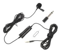 Mikikit Microphone Cravate Noir Batterie Intégrée et Directivité Omnidirectionnelle pour Interview et Enregistrement sur Téléphone et Tablette