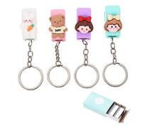 Mikikit Mini Agrafeuse Porte Clés Portable Multifonction Décoration Pendante et Compacte pour École Bureau Sac Colorées