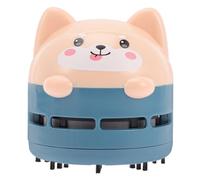 Mikikit Mini Aspirateur de Bureau à Main en Abs Forme Chat Mignon, Compact et Portable pour Nettoyer Poussière Clavier et Siège de Voiture Facilement