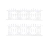 Mikikit Mini Clôture Décorative, Clôture Miniature en Piquets, Plastique Blanc, Modèle Mr1405, 1m, pour Maquettes 1/100, Décor de Jardin et Maison de Poupée