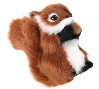 Mikikit Mini Statue d'Écureuil Réaliste en Peluche Marron Foncé Modèle Animal de Simulation Décoratif Polyvalent Figurine d'animaux pour Bureau et Accessoires de Photo Petit Animal