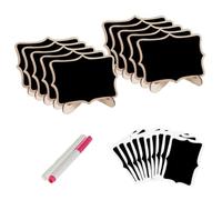 Mikikit Mini Tableaux Noirs en Bois pour Affichage de Messages, Faciles à Ranger, Support pour Étiquettes, pour Décoration de Fêtes et Événements