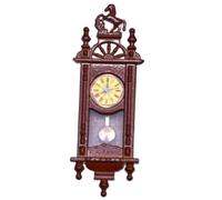 Mikikit Miniature Pendulum Clock Ornament Décoration Rétro pour Maison de Poupées Accessoire de Modèle Réaliste