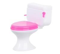 Mikikit Miniature Toilette Décorative Blanche Réaliste pour Maison de Poupée Accessoire Salle de Bain Miniature Décoratif Multi-Usage