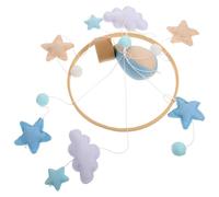 Mikikit Mobile pour Berceau Bébé en Feutrine Boules Colorées Décoration Suspendue Nuage et Montgolfière Accessoire Chambre Garçon et Filles pour Éveil Visuel et Coordination Main-Œil
