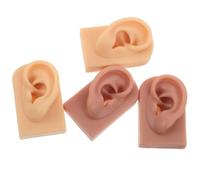 Mikikit Modèle D’Oreilles en Silicone Souple 2 Paires Réalistes pour Pratique Piercing Entraînement de Structure Humaine et Présentation Bijoux Flexible et Lavable