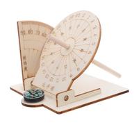 Mikikit Modèle de Cadran Solaire Équatorial en Bois pour Projet Scientifique Éducatif, Kit D'horloge Solaire Ancien Boussole, Instrument D'astronomie Pédagogique pour Garçon et Filles