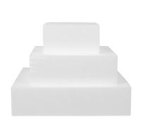 Mikikit Modèle de Gâteau Multifonction en Polystyrène Gateau Bonbon, Cube en Mousse Blanc 3pcs pour Décoration Mariage et Outils de Cuisson Créatifs