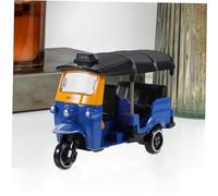 Mikikit Modèle de Tricycle Thaïlandais Vintage Alliage Bleu Figurine Rétro Décorative pour Bureau et Maison Ornement Compact et Au Design Simple