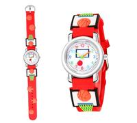 Mikikit Montre Garçon et Filles 3D Motif Basket-Ball en Plastique Léger Montre à Quartz pour Garçons et Filles Décoration de Poignet pour Apprentissage du Temps 3-12 Ans Couleur Aléatoire