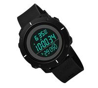Mikikit Montre Numérique Étanche pour Homme Montre De Sport Élégante Chronographe Fonction Compteur Style Décontracté Couleur Noire Résistante à l'eau Course Et l'escalade