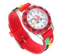 Mikikit Montre Numérique Garçon Fille Silicone Rouge Design Cartoon Ajustable et Facile à Lire pour Garçons et Filles