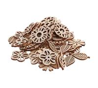 Mikikit Morceaux Bois Brut Forme Fleur pour DIY Garçon Fille Pièces Bois à Peindre Embellissements Scrapbooking Créatif Éducatif Sûr