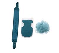 Mikikit Moufles Exfoliants Bain 3 Pièces Taille Moyenne Bleu Cyan Nettoyage en Douceur pour Homme Femme Usage Quotidien Salle de Bain