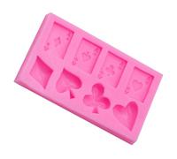 Mikikit Moule en Silicone pour Gâteau Thème Poker, Décoration DIY Dessert, Flexible et Multi-usage, pour Chocolat et Glaçage Créatif