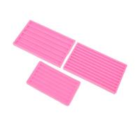 Mikikit Moules en Silicone pour Bandes de Cire 3 Pièces - Forme Demi-Cylindre Rose - Moules DIY pour Scellage de Cire Loisirs Créatifs Décoration Mariage et Fêtes