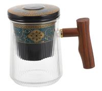 Mikikit Mug Infuseur à Thé Céramique avec Poignée Tasse Verre avec Infuseur et Couvercle pour Thé Chaud et Froid Maison