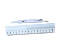 Mikikit Multi Function Compass Pen Ruler Set Plastic And Metal Geometry Tool For Drawing Writing Measuring Portable School And Office Accessory