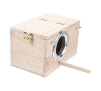 Mikikit Nichoir à Fenêtre en Bois pour Oiseaux Chanteurs, Petite Taille, Entrée Latérale Gauche, Support De Nidification Extérieur, Protection Pluie Et Vent, pour Pinsons Et Perruches