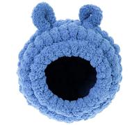 Mikikit Nid D’Oiseau Suspendu pour Perroquet en Peluche Bleue Hamac Chaud et Confortable pour Cage Niche Douillette et Décorative Hiver Lit Suspendu pour Oiseaux Petits et Moyens