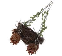 Mikikit Nid Oiseau Rotin Naturel Suspendu pour Perroquet Nid Confortable Multifonctionnel Petit Moyen Grand à Mâcher et Balancoire pour Cage